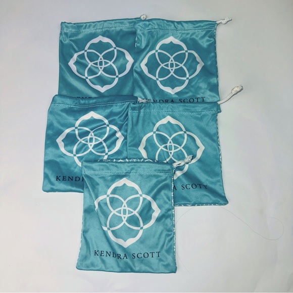 Kendra Scott turquoise 5 empty drawstring dust bags - Picture 1 of 2